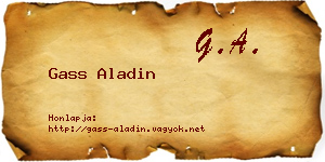 Gass Aladin névjegykártya